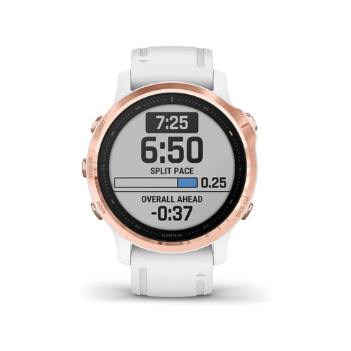 Garmin fēnix® 6S Pro 42mm Standard Edition - Rose Gold-tone with White Band